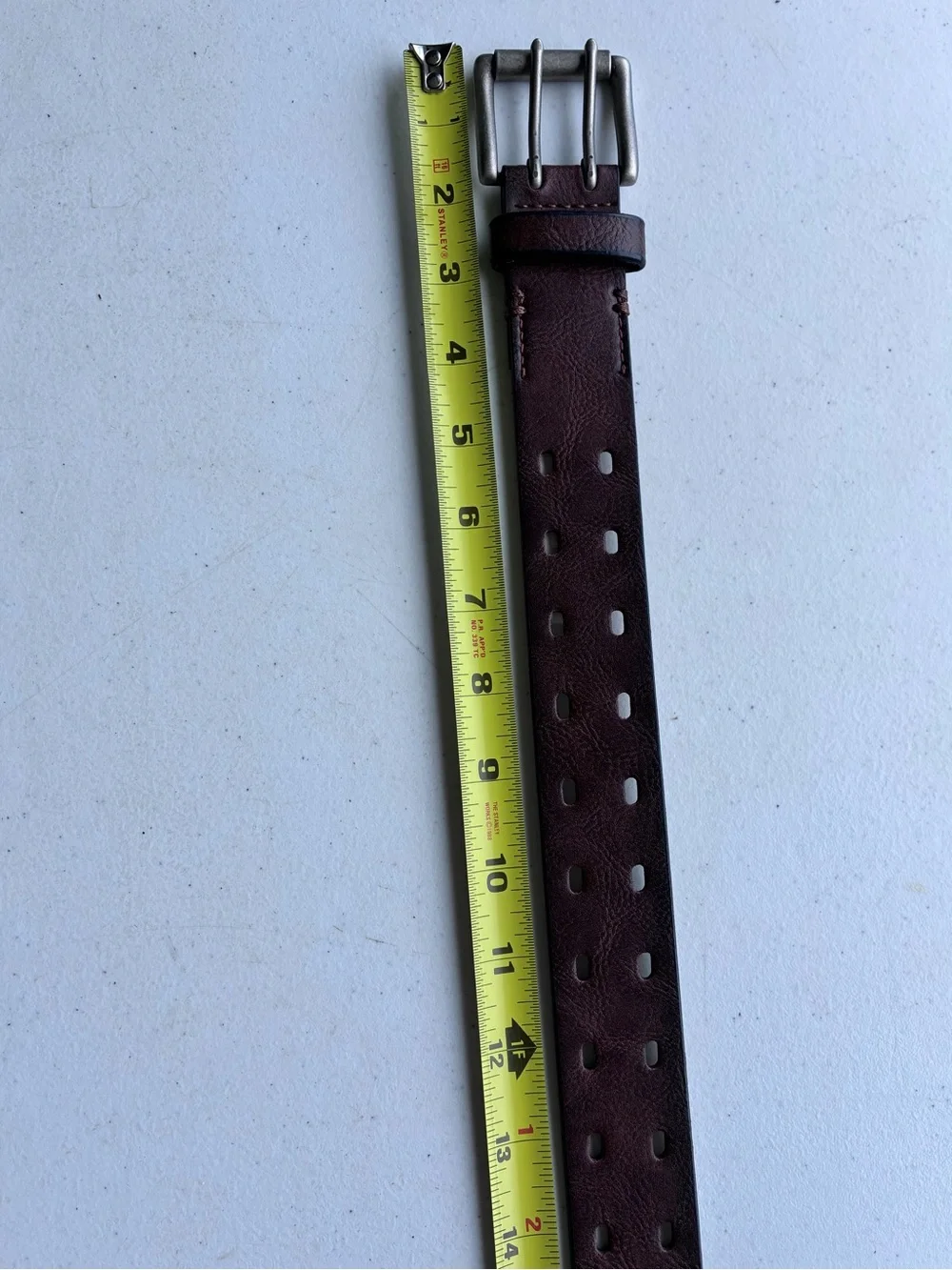Kohl’s: 11UP0206 Adult Double Prong Perforated Leather Brown/Blk Belt Size-30-32